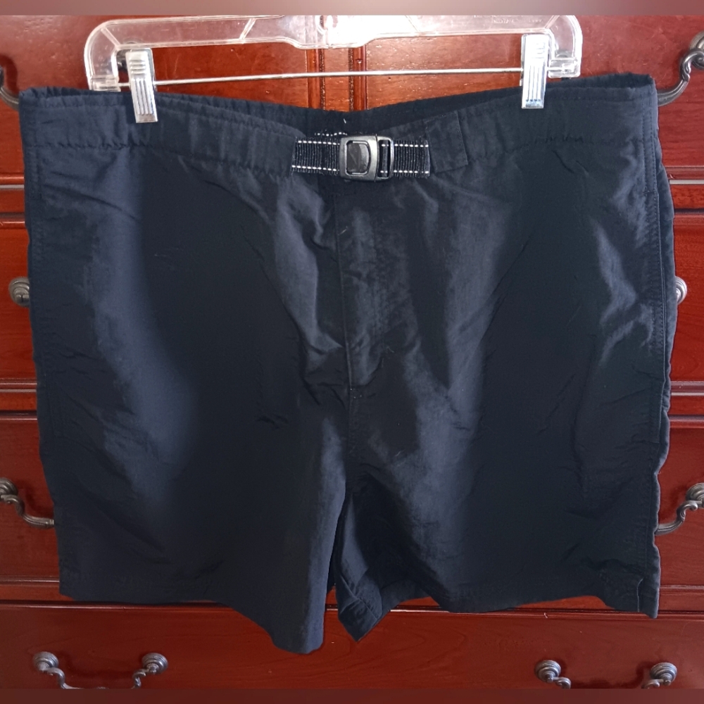 EUC Women's Lands End Black Shorts with Built-In Liner Size Large 14/16
